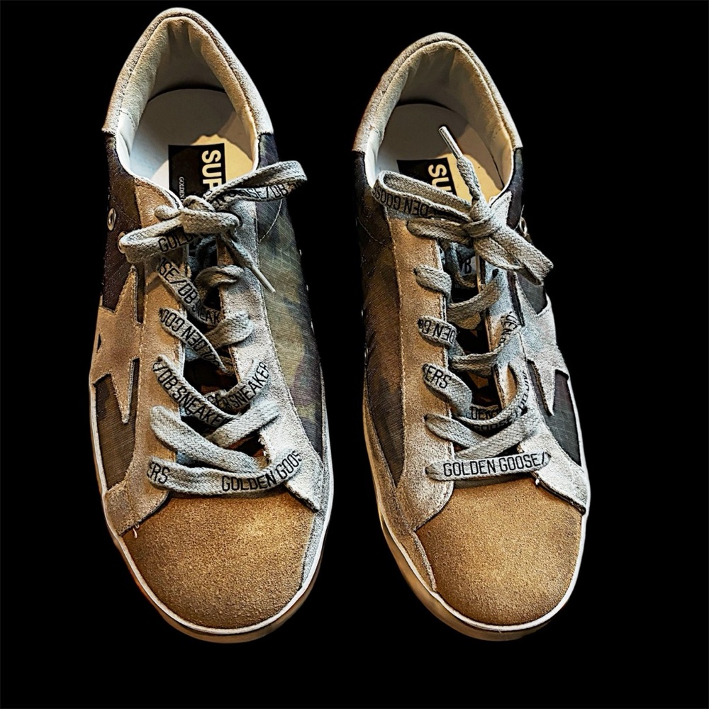 Golden Goose Suede & Camo Mixed Media Sz 8